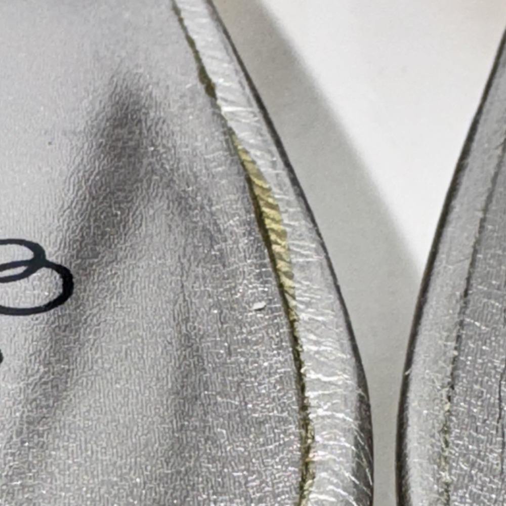 J. Renee Classic Silver Peep Toe Silver Metallic Slingback Kitten Heels Size 7 N - Picture 11 of 16